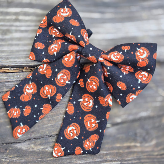 Jack O'Lantern Fancy Dog Bow