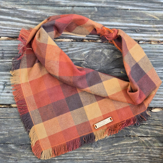 Pumpkin Plaid Dog Bandana