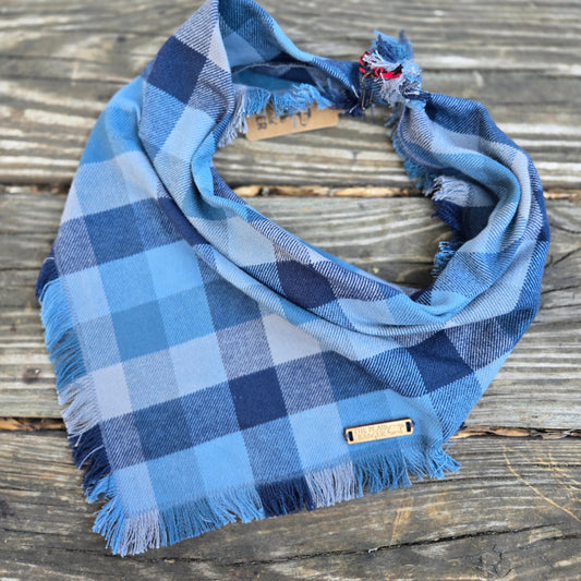 Denim Plaid Dog Bandana