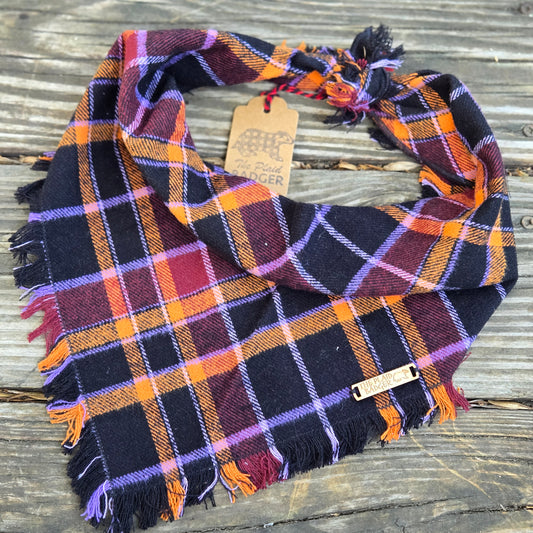 Trick or Treat Plaid Dog Bandana
