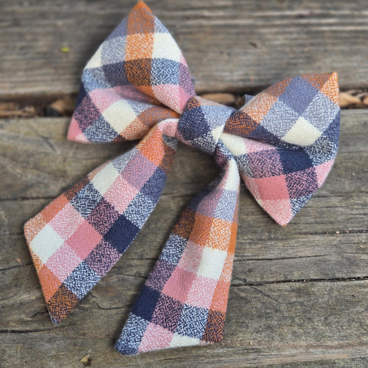 Fall Plaid Fancy Dog Bow