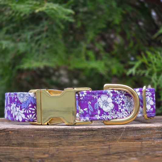 Purple Floral Dog Collar