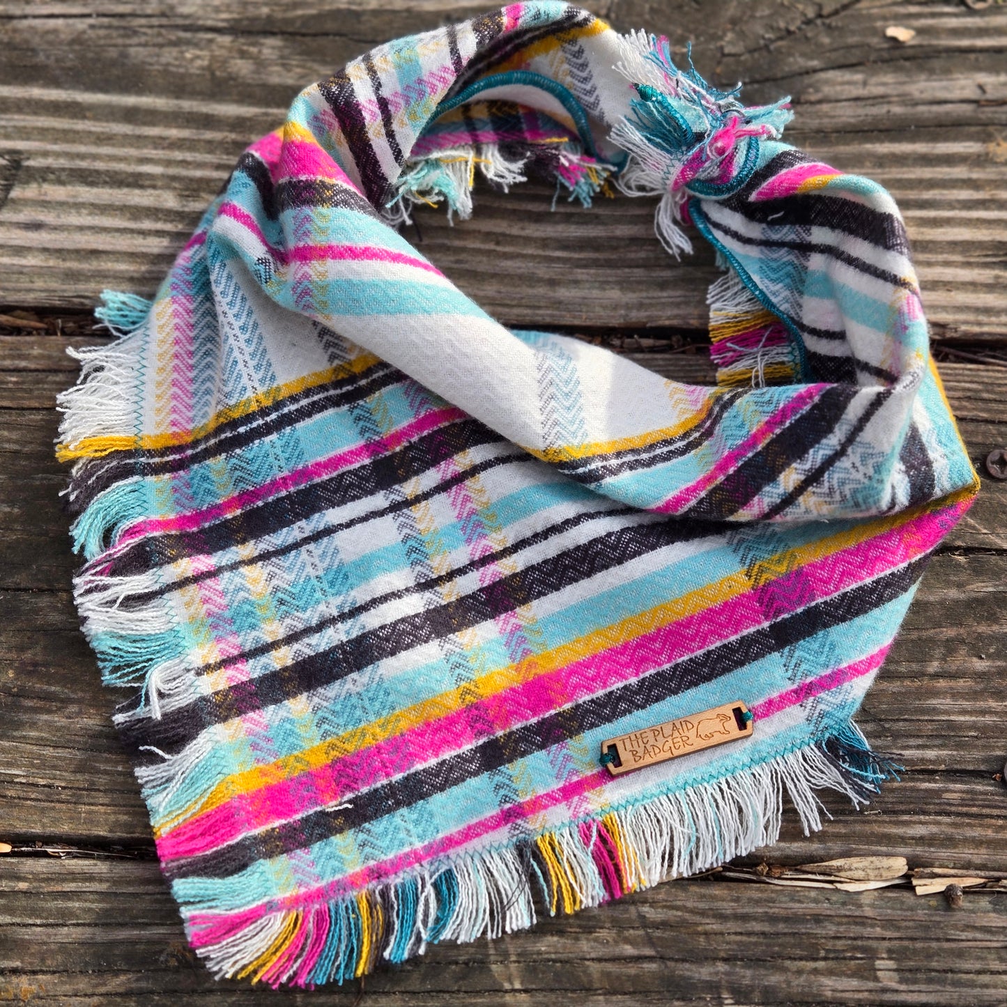 Miami Plaid Dog Bandana