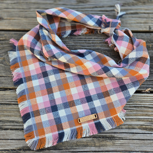 Fall Plaid Dog Bandana- Nutmeg and Rose