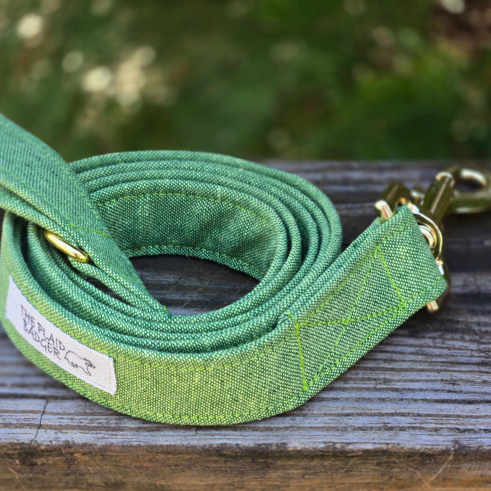 Green Apple Linen Dog Leash