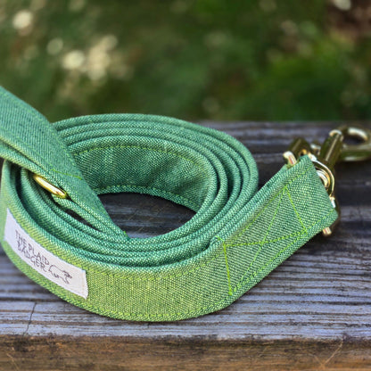Green Apple Linen Dog Leash