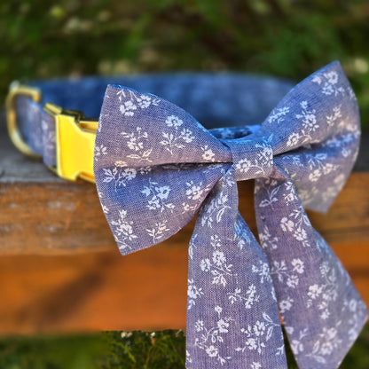 Floral Chambray Dog Collar (Copy)