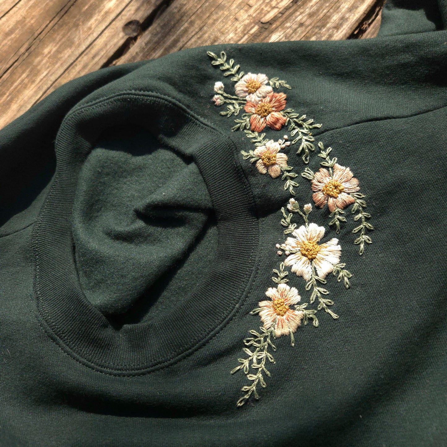 Hand Embroidered Floral Sweatshirt