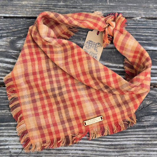 Indian Corn Plaid Dog Bandana
