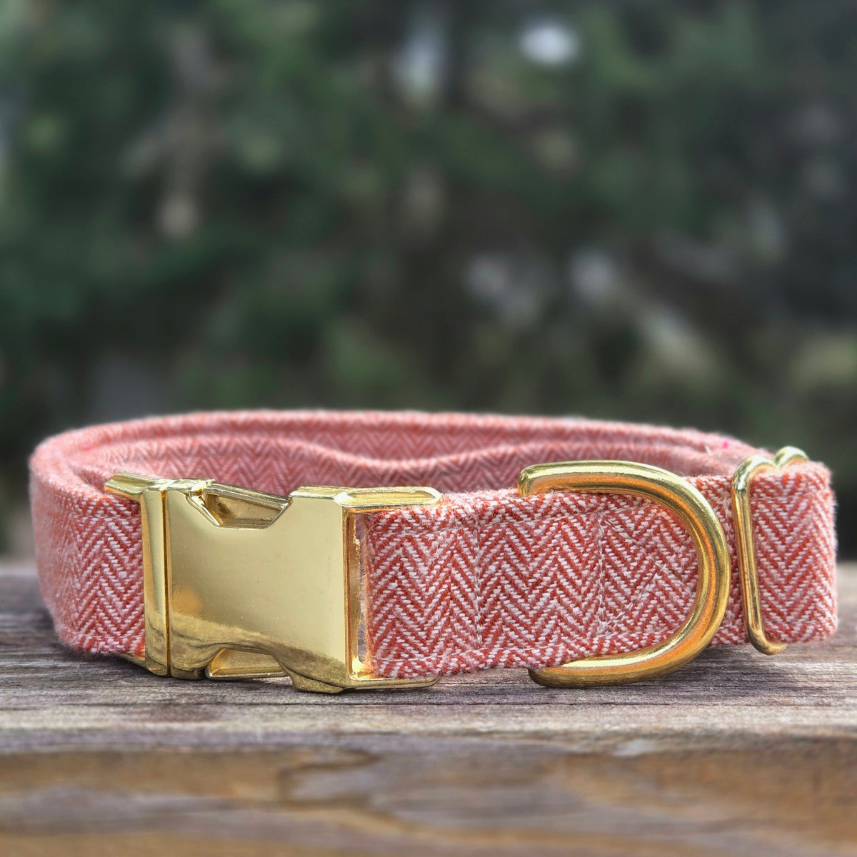 Rust Herringbone Dog Collar