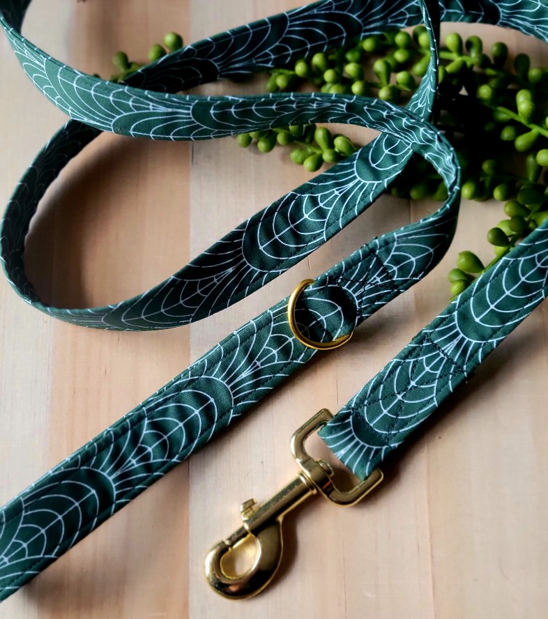 Art Deco Dog Leash - Emerald