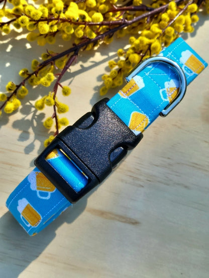 Beer Mug Dog Collar - Turquoise