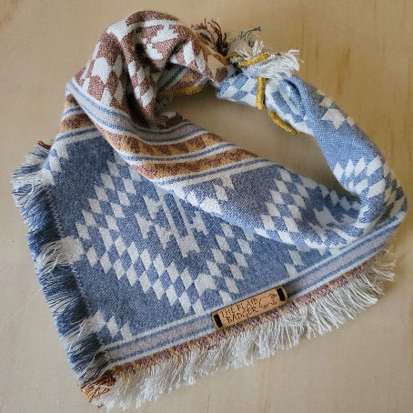 Blue and Brown Taos Dog Bandana