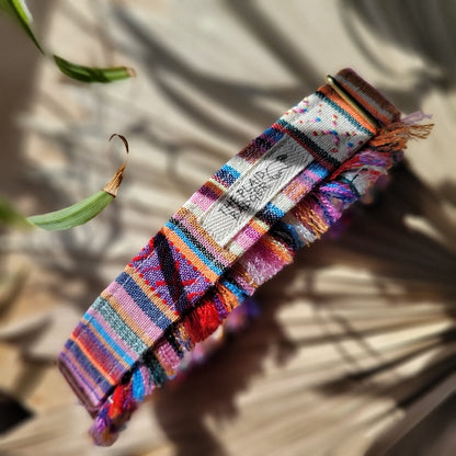 Bright Multicolor Boho Fringe Dog Collar