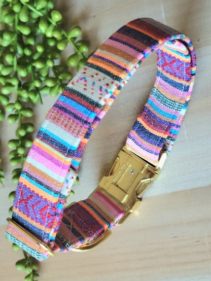 Bright Multicolor Boho Dog Collar