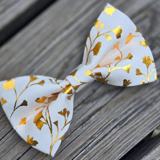 Golden Ginkgo Dog Bow Tie