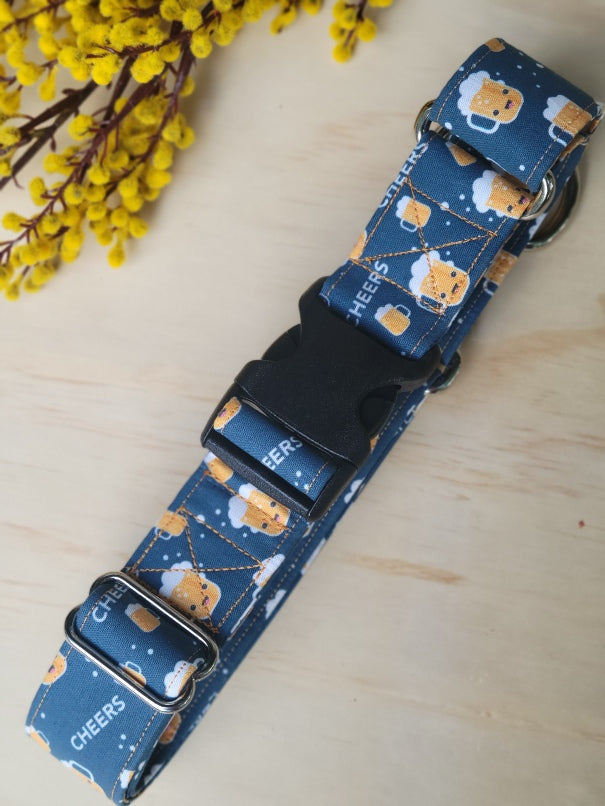 Martingale Happy Beer Mug Dog Collar