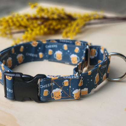 Martingale Happy Beer Mug Dog Collar