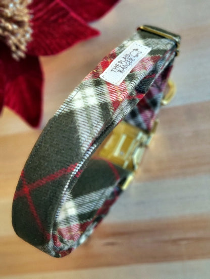 Merry Plaid Dog Collar