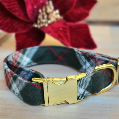 Merry Plaid Dog Collar