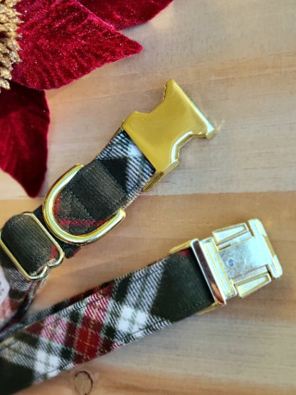 Merry Plaid Dog Collar