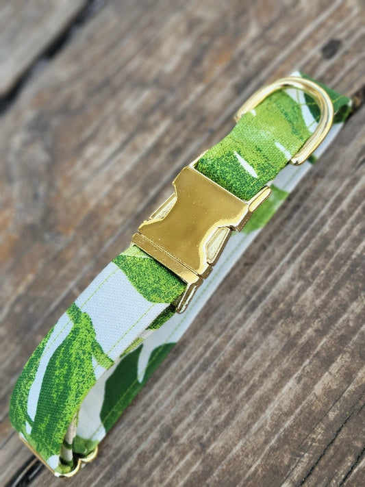 Monstera Canvas Dog Collar