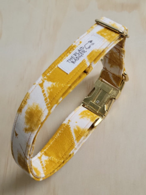 Mustard Tie Dye Dog Collar