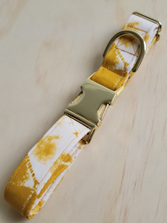 Mustard Tie Dye Dog Collar