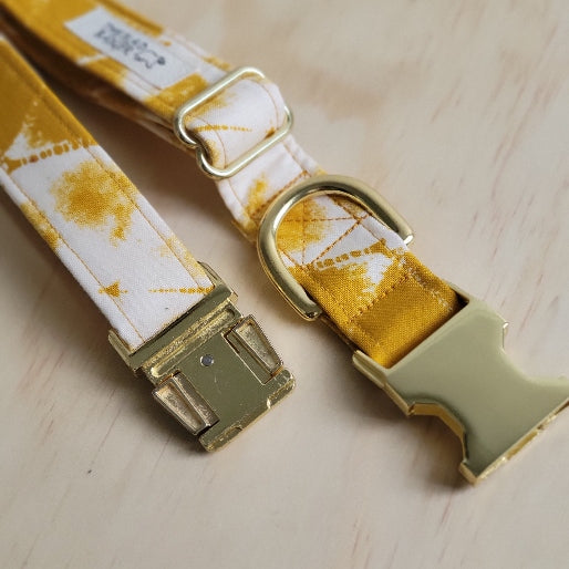 Mustard Tie Dye Dog Collar