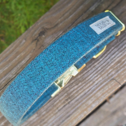 Ocean Herringbone Dog Collar