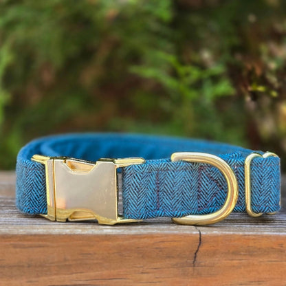 Ocean Herringbone Dog Collar