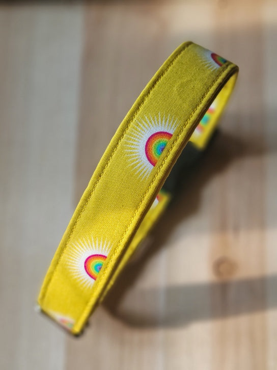 Seconds Sale - Rainbow Dog Collar - Yellow