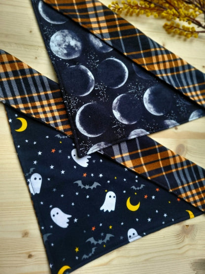 Reversible Halloween Dog Bandanas