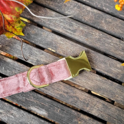 Velvet Dog Collar - Rose Gold