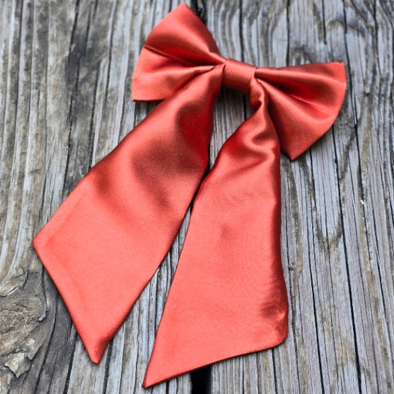 Rust Satin Hair Bow