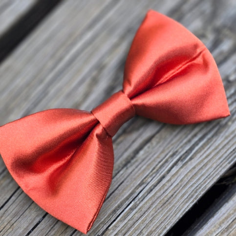 Rust Satin Dog Bow Tie