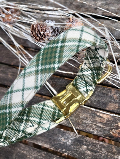 Spruce Flannel Dog Collar