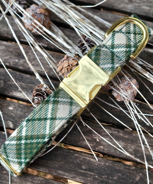 Spruce Flannel Dog Collar