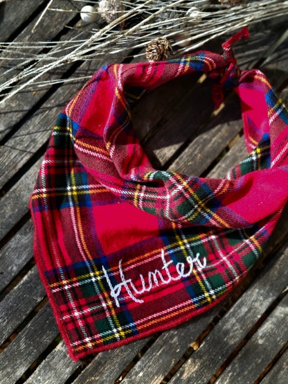 Traditional Christmas Plaid Dog Bandana