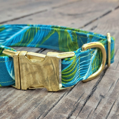 Tropical Leaves Dog Collar