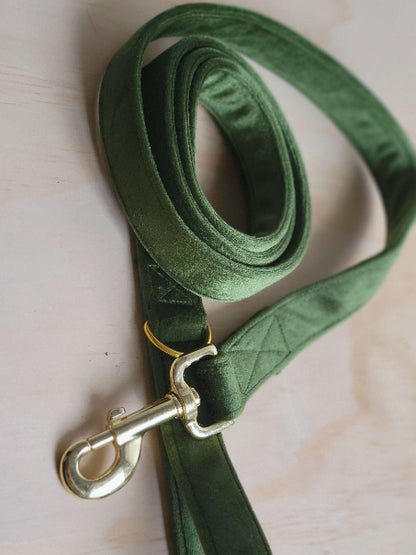 Velvet Dog Leash - Moss