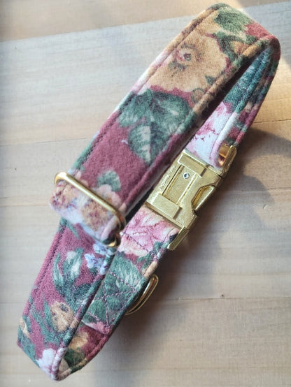 Dusty Mauve Vintage Dog Collar