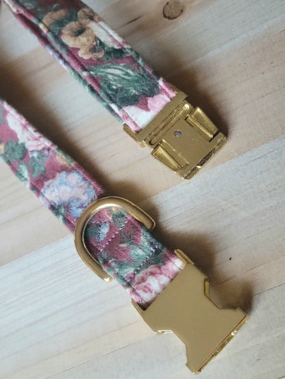 Dusty Mauve Vintage Dog Collar