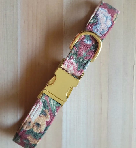 Dusty Mauve Vintage Dog Collar