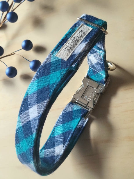 Winter Chill Plaid Dog Collar