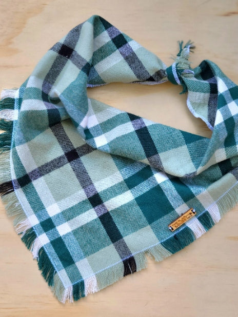 Wintergreen Flannel Dog Bandana