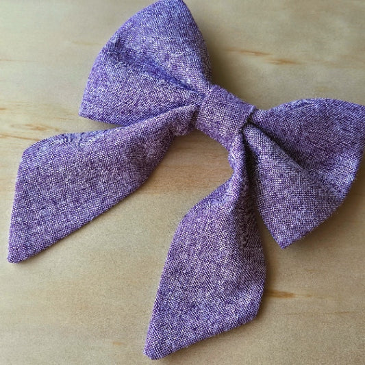 Wisteria Linen Fancy Dog Bow