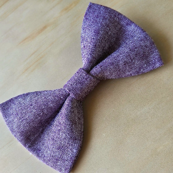 Wisteria Linen Dog Bow Tie