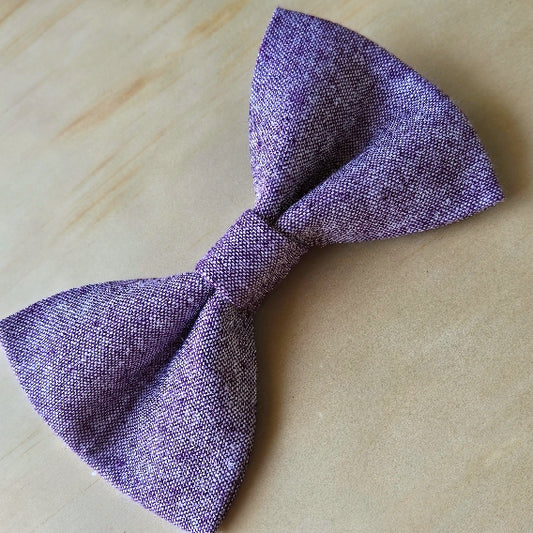 Wisteria Linen Dog Bow Tie