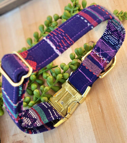 Purple Woven Dog Collar